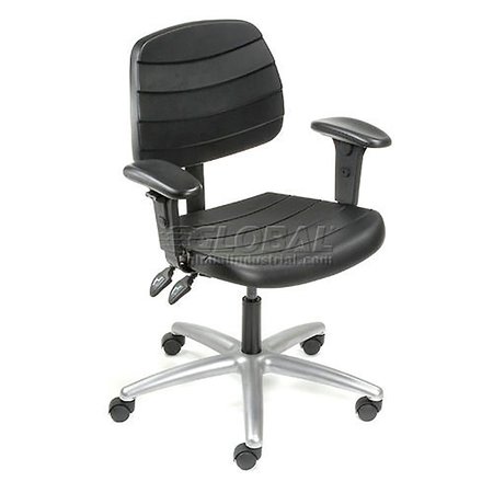 GLOBAL INDUSTRIAL Deluxe Ergonomic Chair With Armrests, Polyurethane, Black 250611